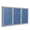 Ghent Enclosed Bulletin Board, 3 Door, Vinyl, 3 ft H x 6 ft W, Ocean PA33672VX-191 - alternate 1